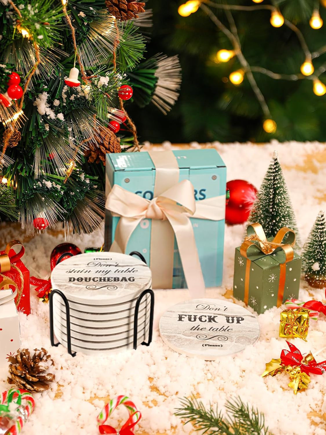 Marble-ous Coasters: The Ultimate Gag Gifts for Adults to Keep Your Drinks from Going on a Slippery Slope!