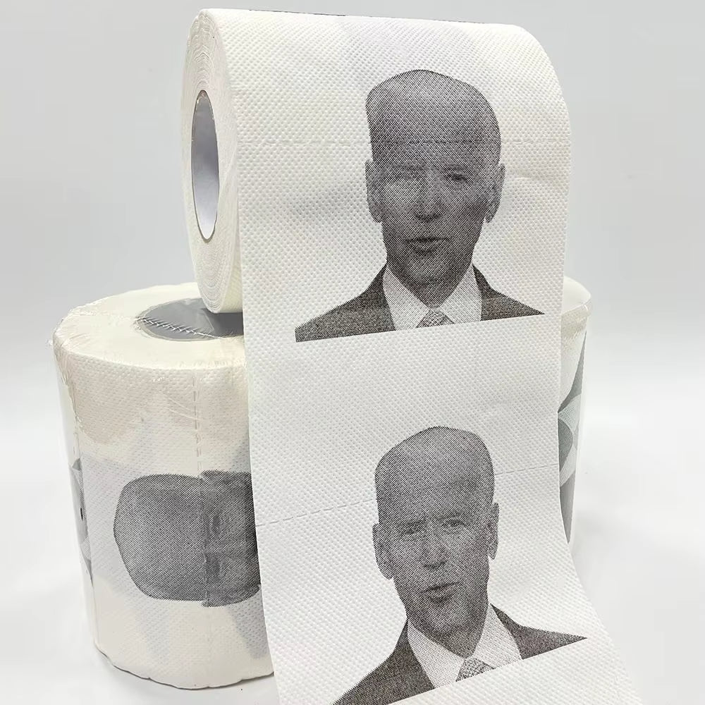 1Roll Joe Biden Pattern Toilet Paper Roll Novelty Gift Bathroom Paper Towel Funnyhome Paper 150 Sheets