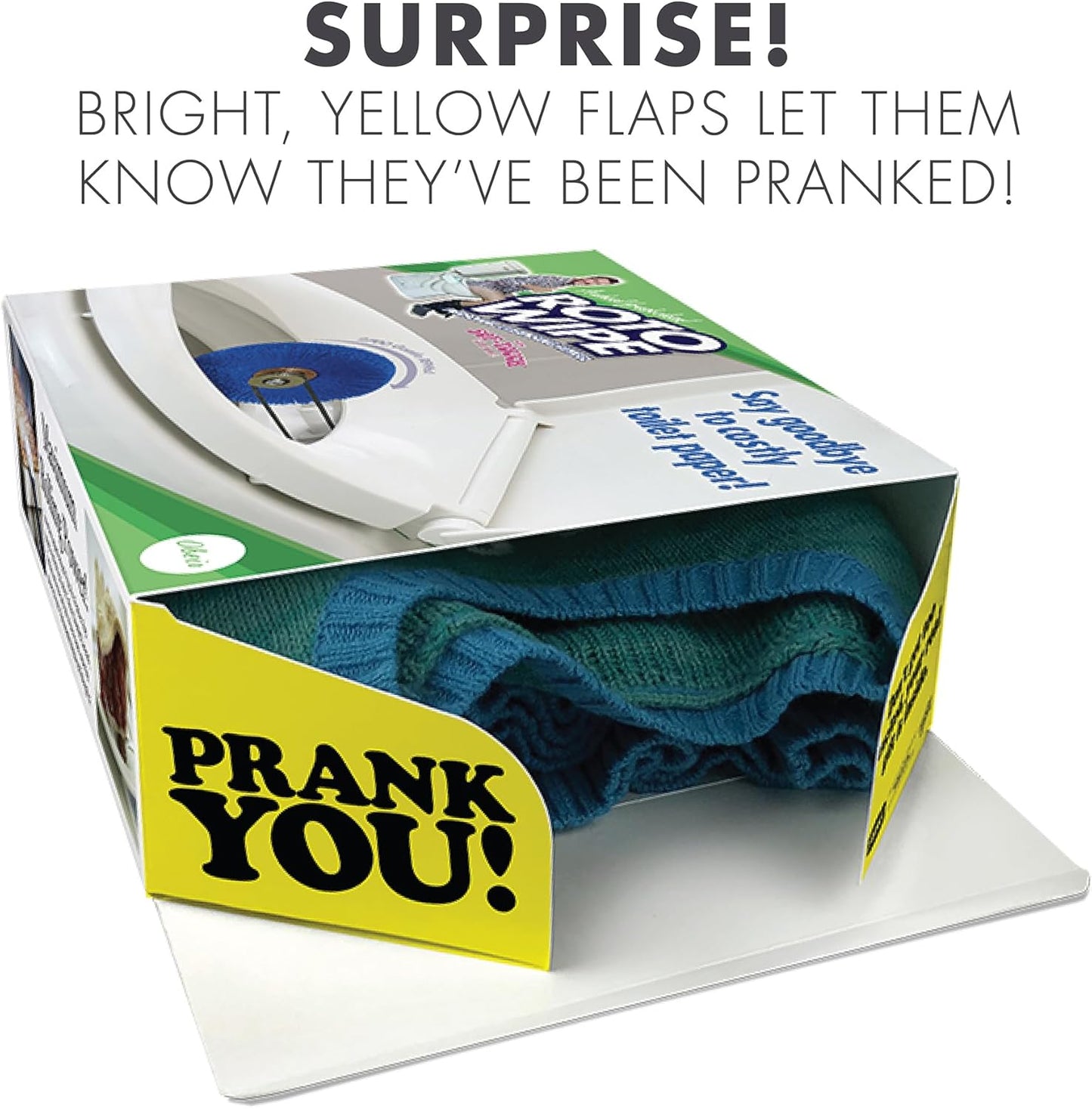 Prank-O Original Gift Box, Wrap Your Real Present in a Funny Authentic Prank-O Gag Present Box, Novelty Gifting for Pranksters, Christmas Gift Wrap, Shark Tank (Roto Wipe)