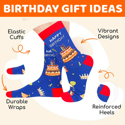 Birthday Gifts Ideas for Men - Socks for Teen Boys, Gifts for Dad Husband Brother Uncle, Birthday Gifts for Him