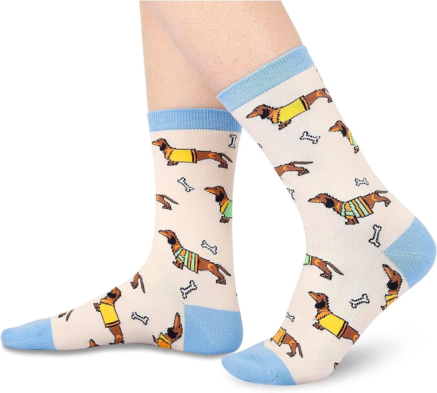 Silly Crazy Dachshund Gifts Weiner Dog Gifts for Women, Novelty Dachshund Socks Funny Fun Socks