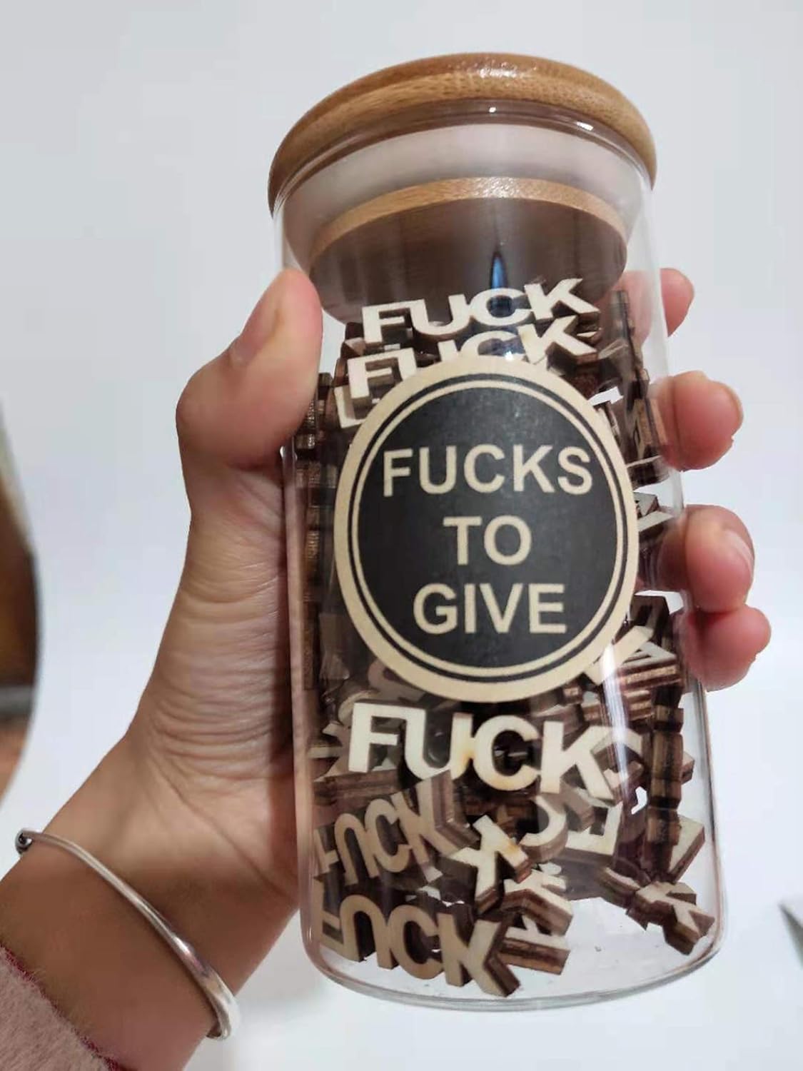 Jar of Fuck Gift Jar,Gag Gift Birthday Gift Christmas Gift Funny Gift,Gift for Friend，Anniversaries Gifts Fuck to Give(Fuck Jars) (12Oz)