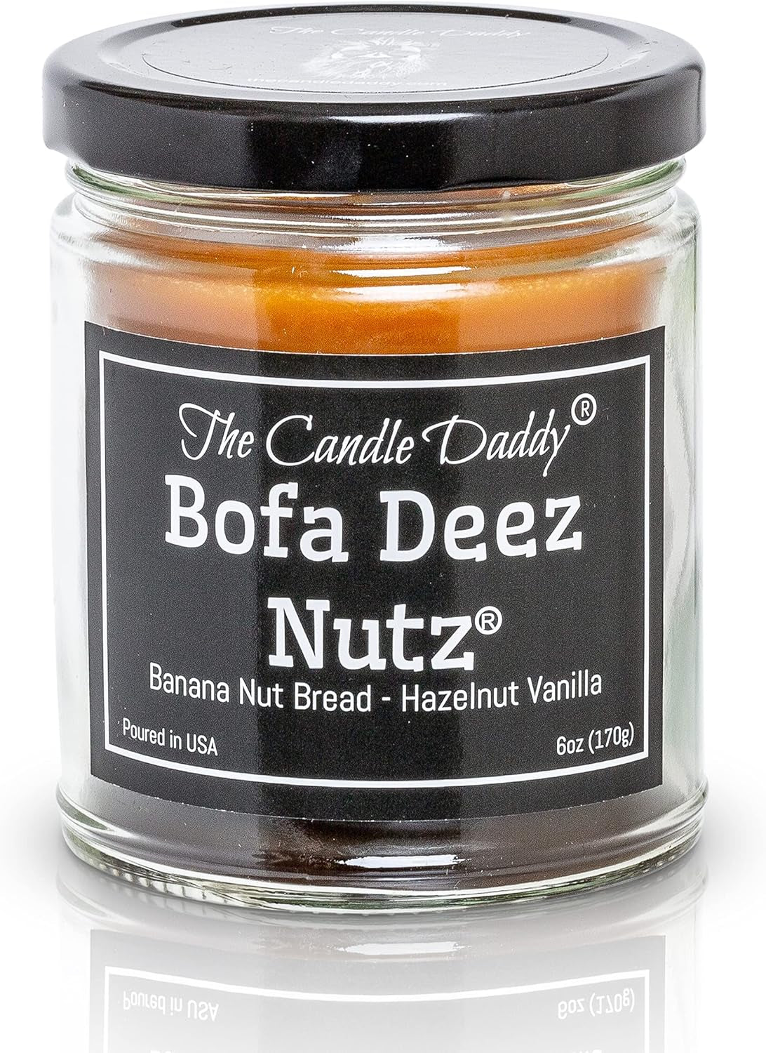 Bofa Deez Nutz- Funny- Banana Nut Bread N Hazelnut Vanilla- Scented Candle- Double Pour- 6 Ounce- 40 Hour Burn Time