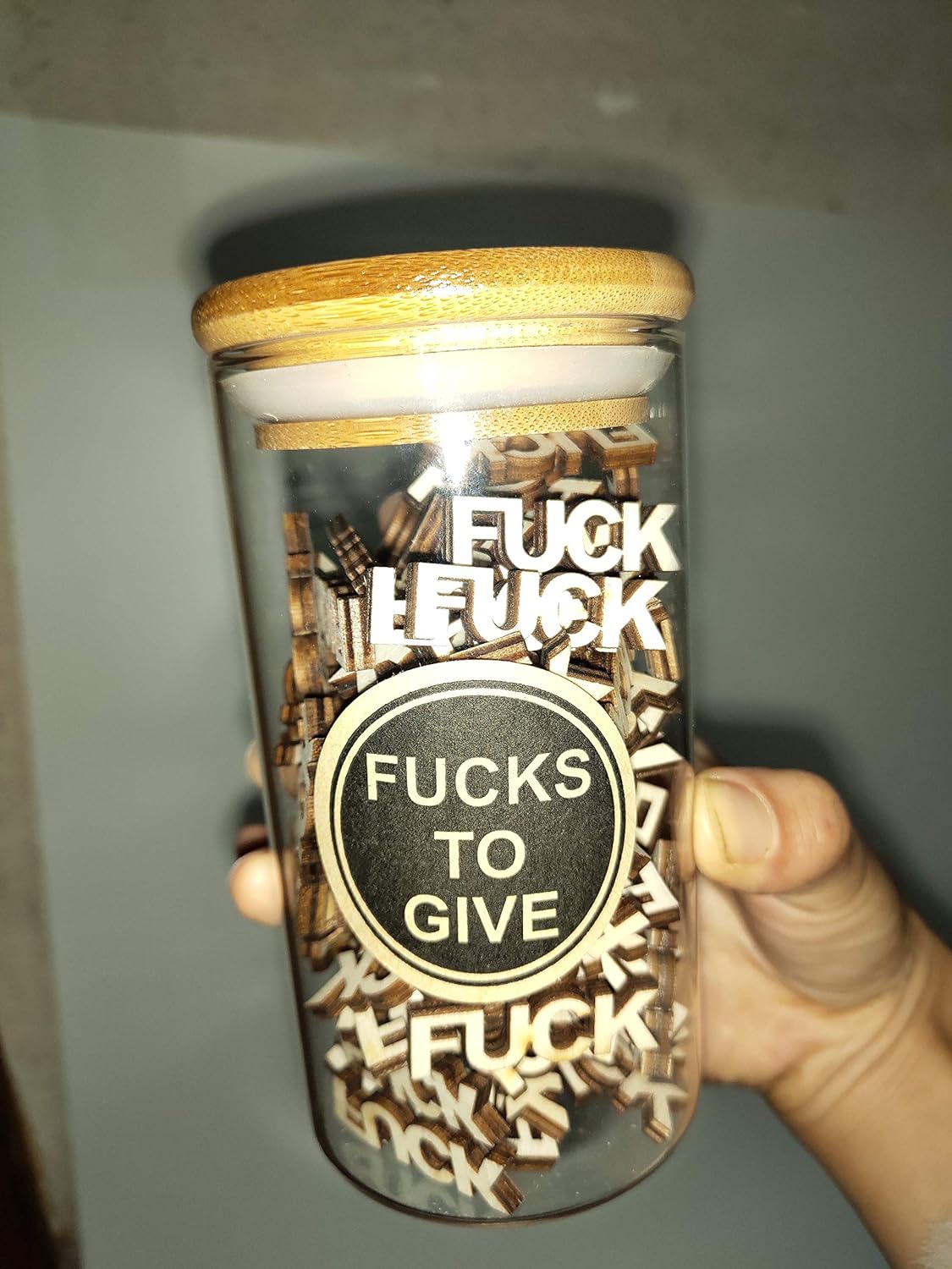 Jar of Fuck Gift Jar,Gag Gift Birthday Gift Christmas Gift Funny Gift,Gift for Friend，Anniversaries Gifts Fuck to Give(Fuck Jars) (12Oz)