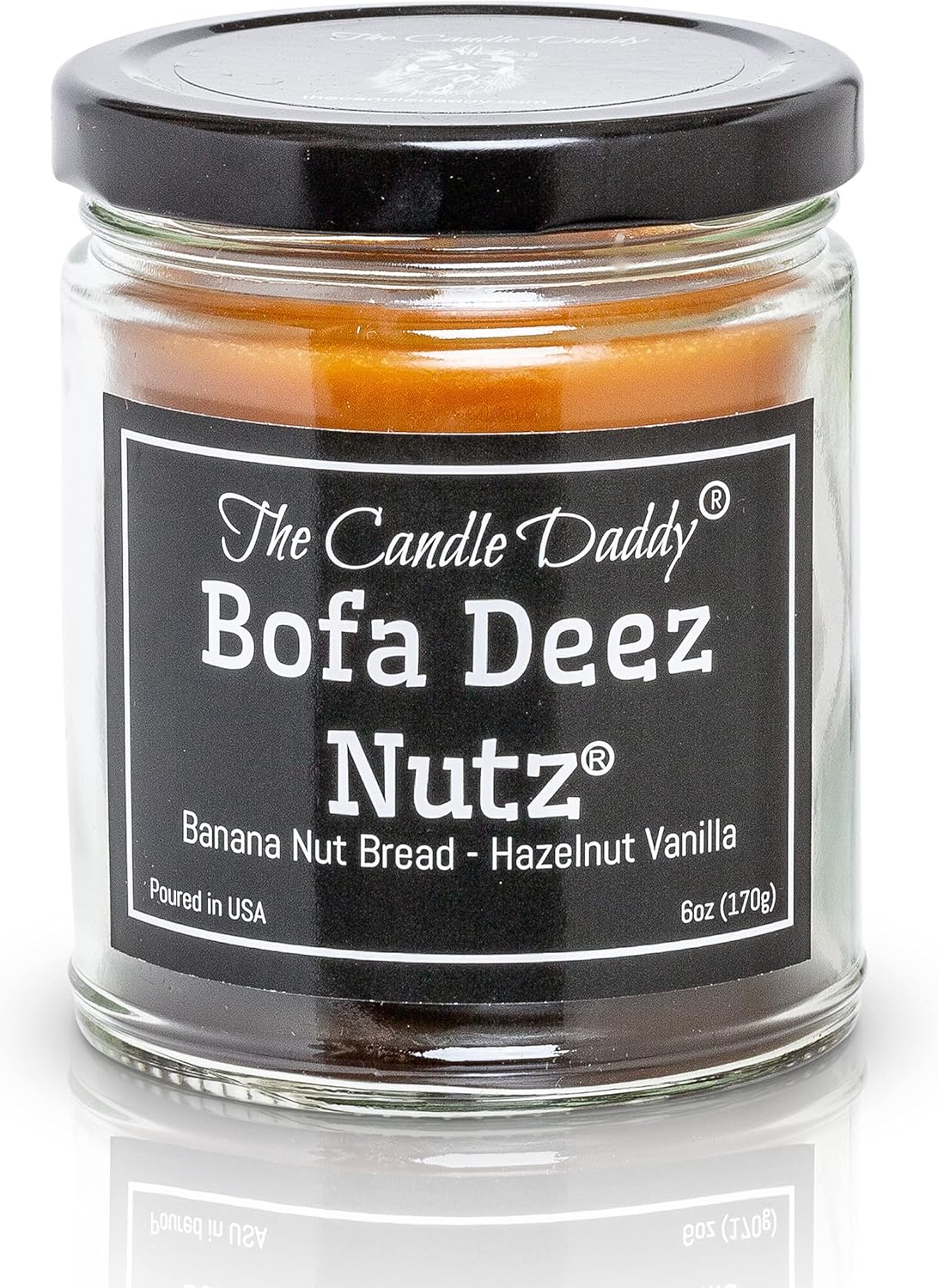 Bofa Deez Nutz- Funny- Banana Nut Bread N Hazelnut Vanilla- Scented Candle- Double Pour- 6 Ounce- 40 Hour Burn Time