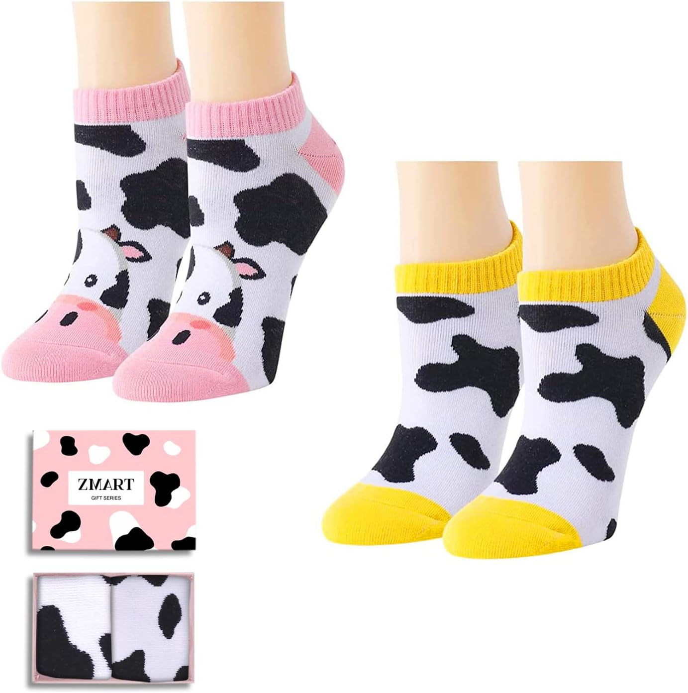 Cute Cow Print Socks Women - Cow Stuff Unique Cow Print Gifts Cow Gifts for Cow Lovers Teen Girls Ankle Socks