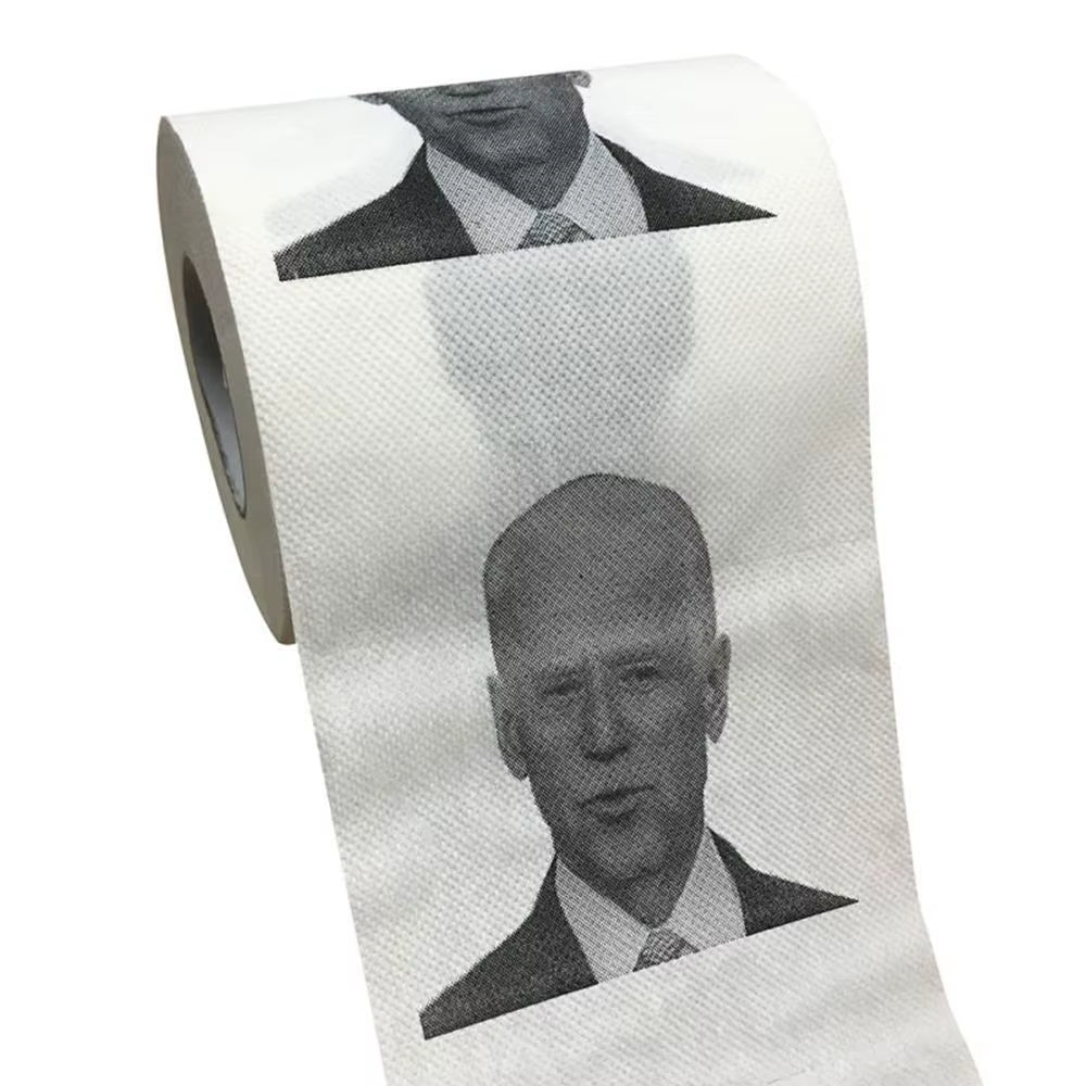 1Roll Joe Biden Pattern Toilet Paper Roll Novelty Gift Bathroom Paper Towel Funnyhome Paper 150 Sheets