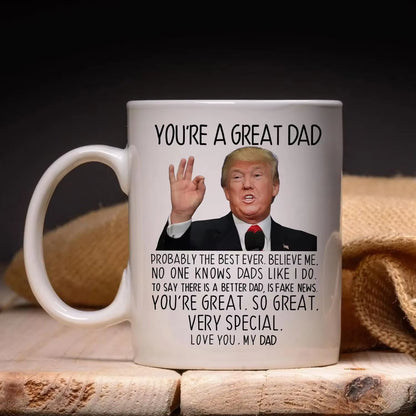 World’s Okayest Dad Coffee Mug: Fueling Dad Jokes Since Birth – Perfect for Those Special Days!