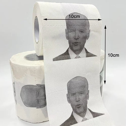 1Roll Joe Biden Pattern Toilet Paper Roll Novelty Gift Bathroom Paper Towel Funnyhome Paper 150 Sheets