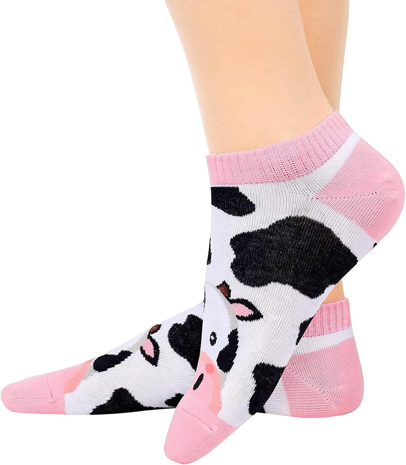 Cute Cow Print Socks Women - Cow Stuff Unique Cow Print Gifts Cow Gifts for Cow Lovers Teen Girls Ankle Socks