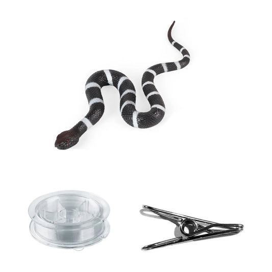 Snake Prank with String Clip, Snake on a String Prank Props, DIY Golf Snake Prank with String and Clip, Rubber Snake Prank Toy